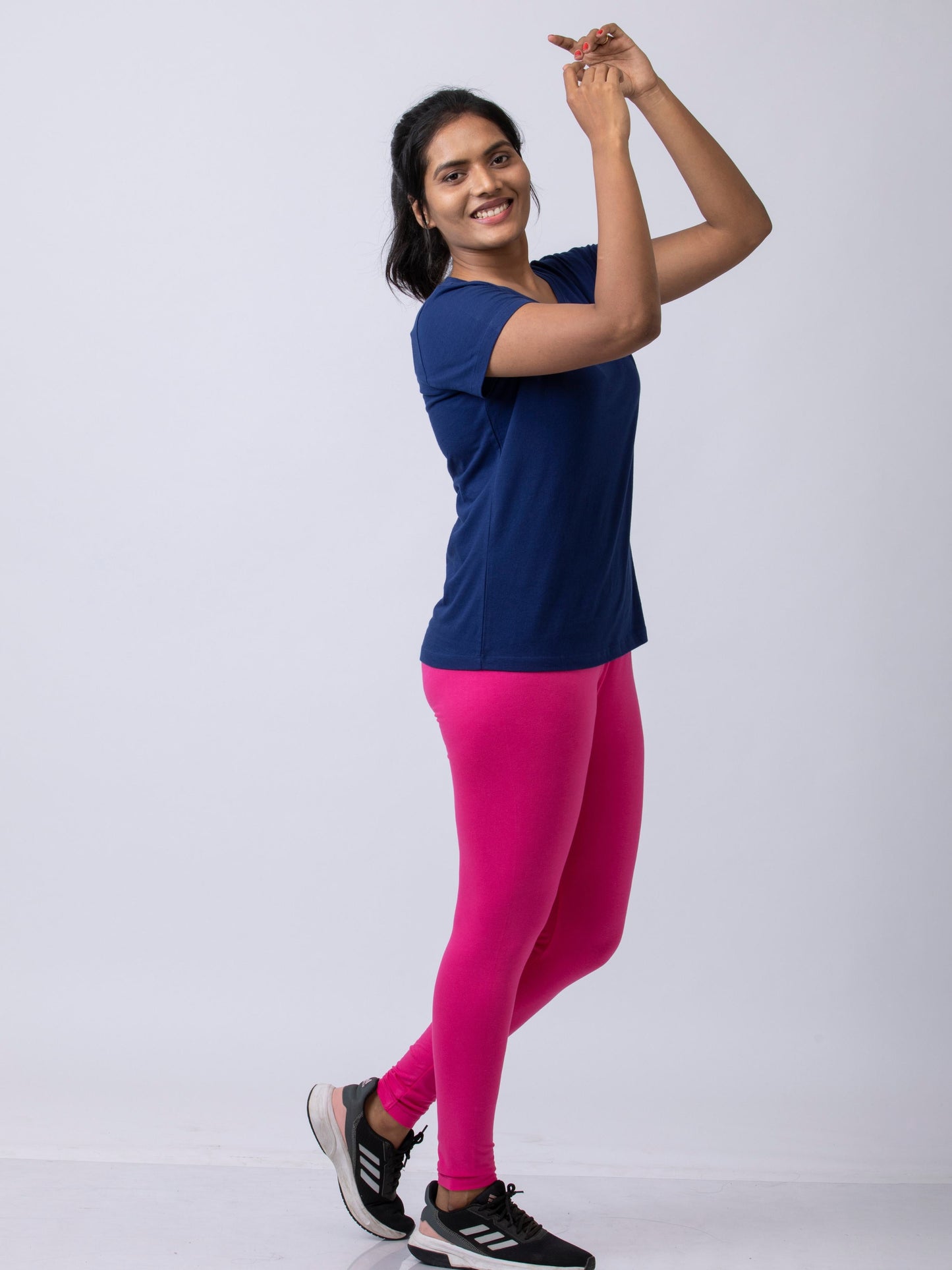 Women's premium full length Stretchy Leggings - Deep Pink