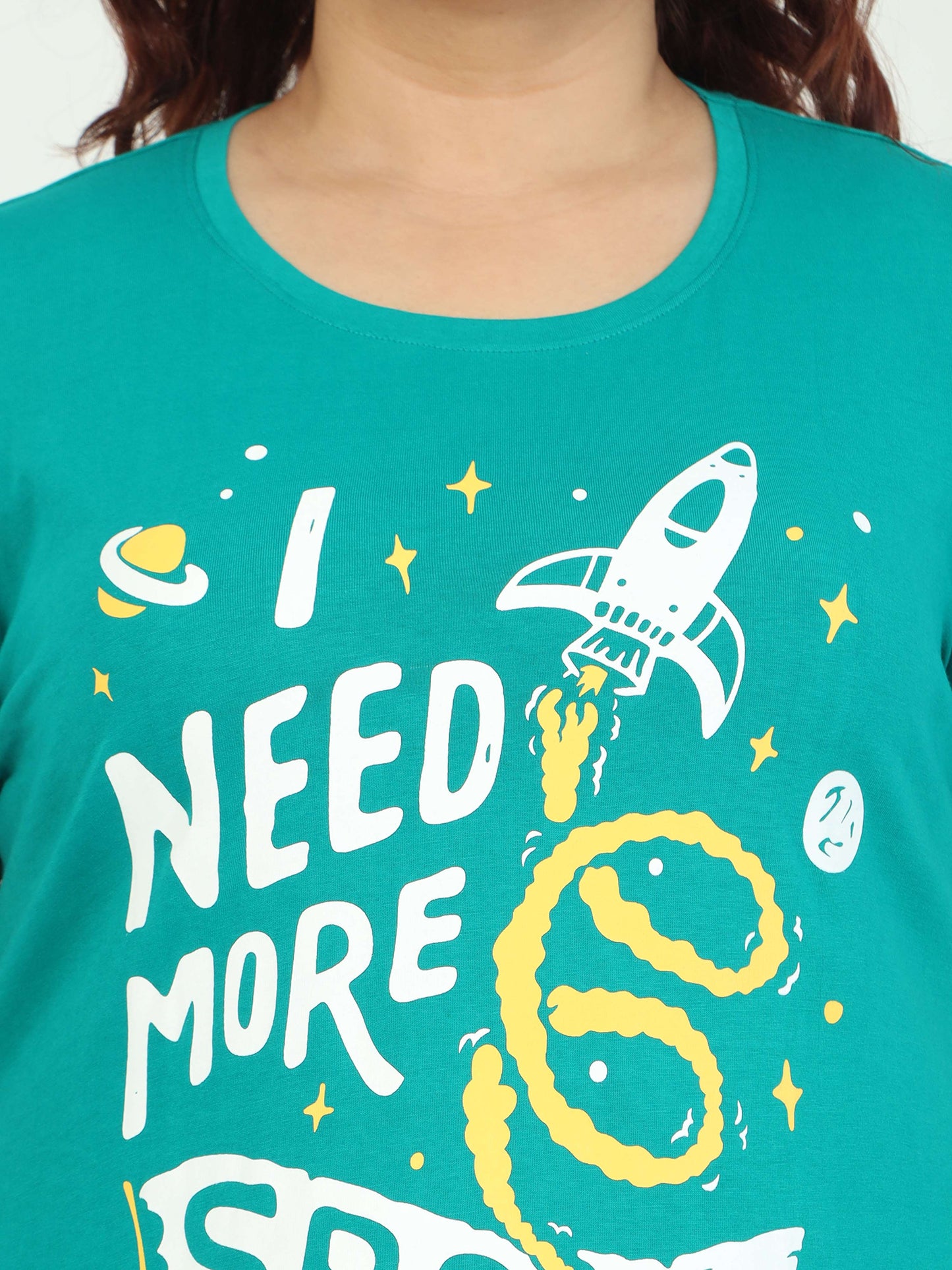 Green Plus Size Short Nighty