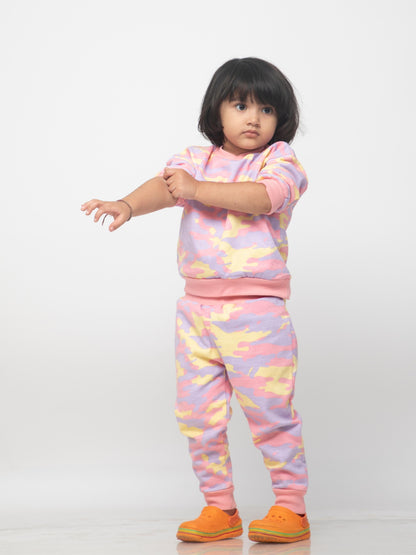 Pink Cameo Pyjama Sweatshirt Set ( Pack of 1 )