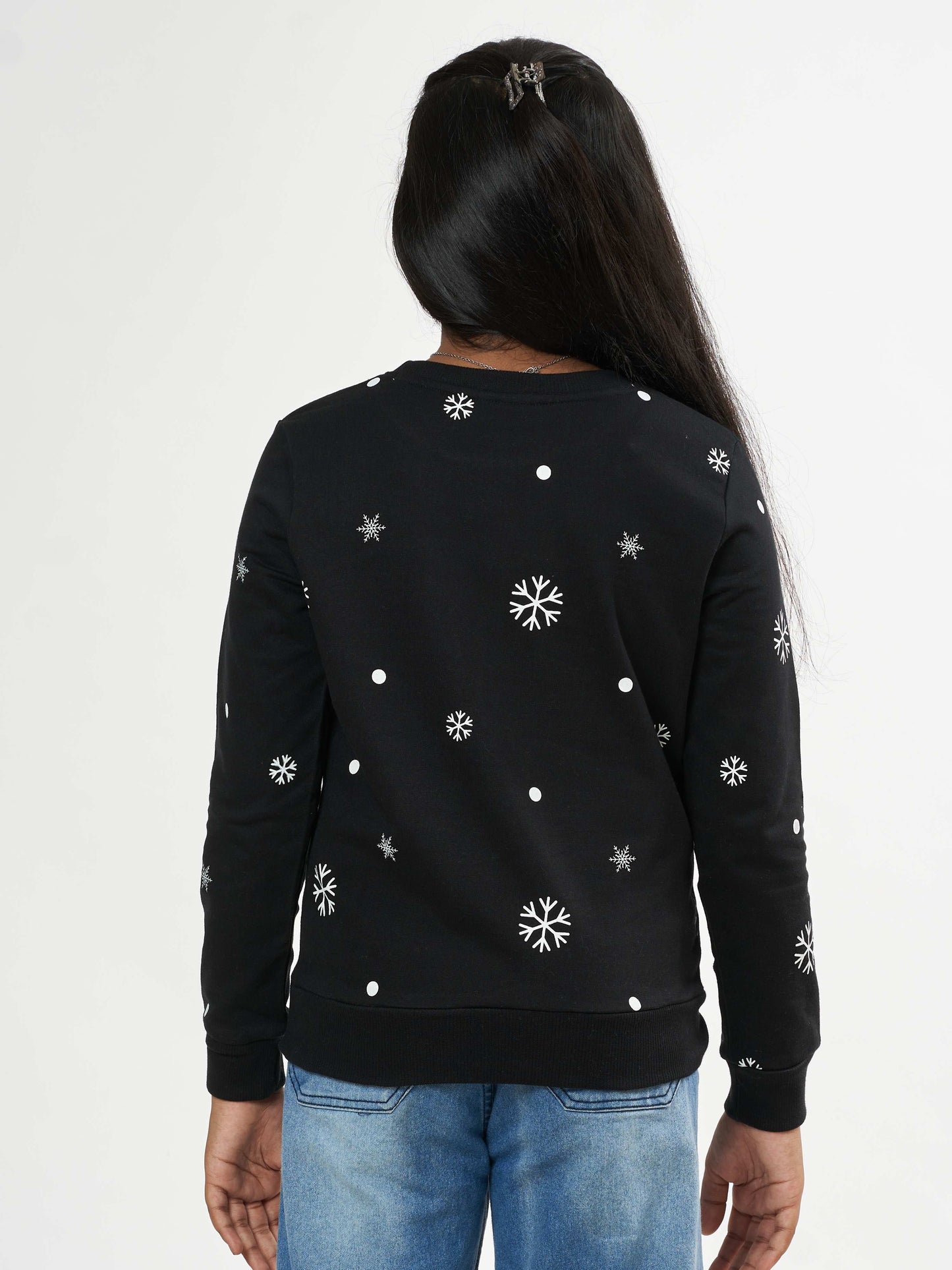 Girls Christmas Time Winter Sweatshirt - Navy