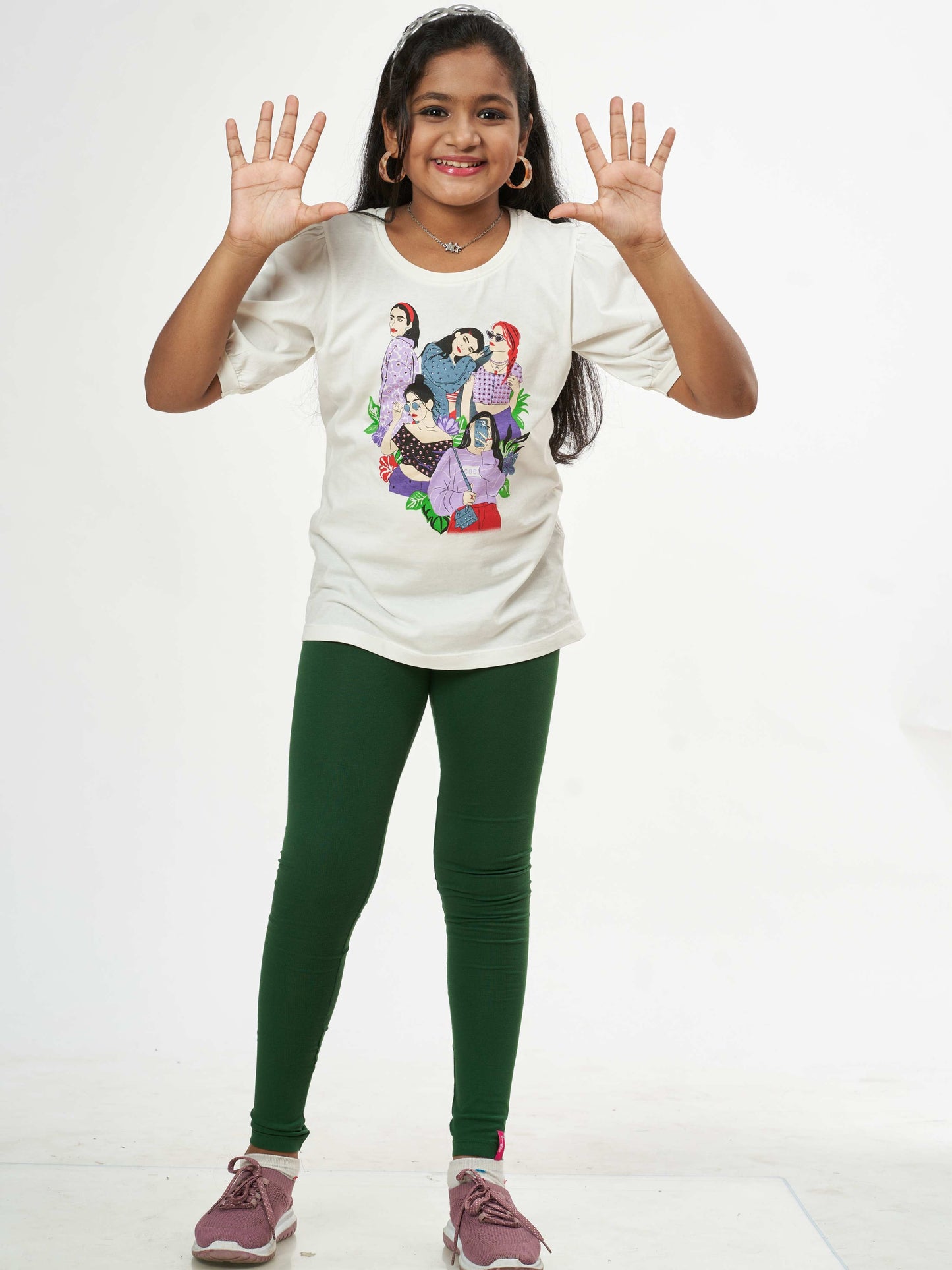 Daily Routine Girls Leggings - Deep Green | Full Length