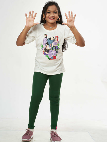 Daily Routine Girls Leggings - Deep Green | Full Length