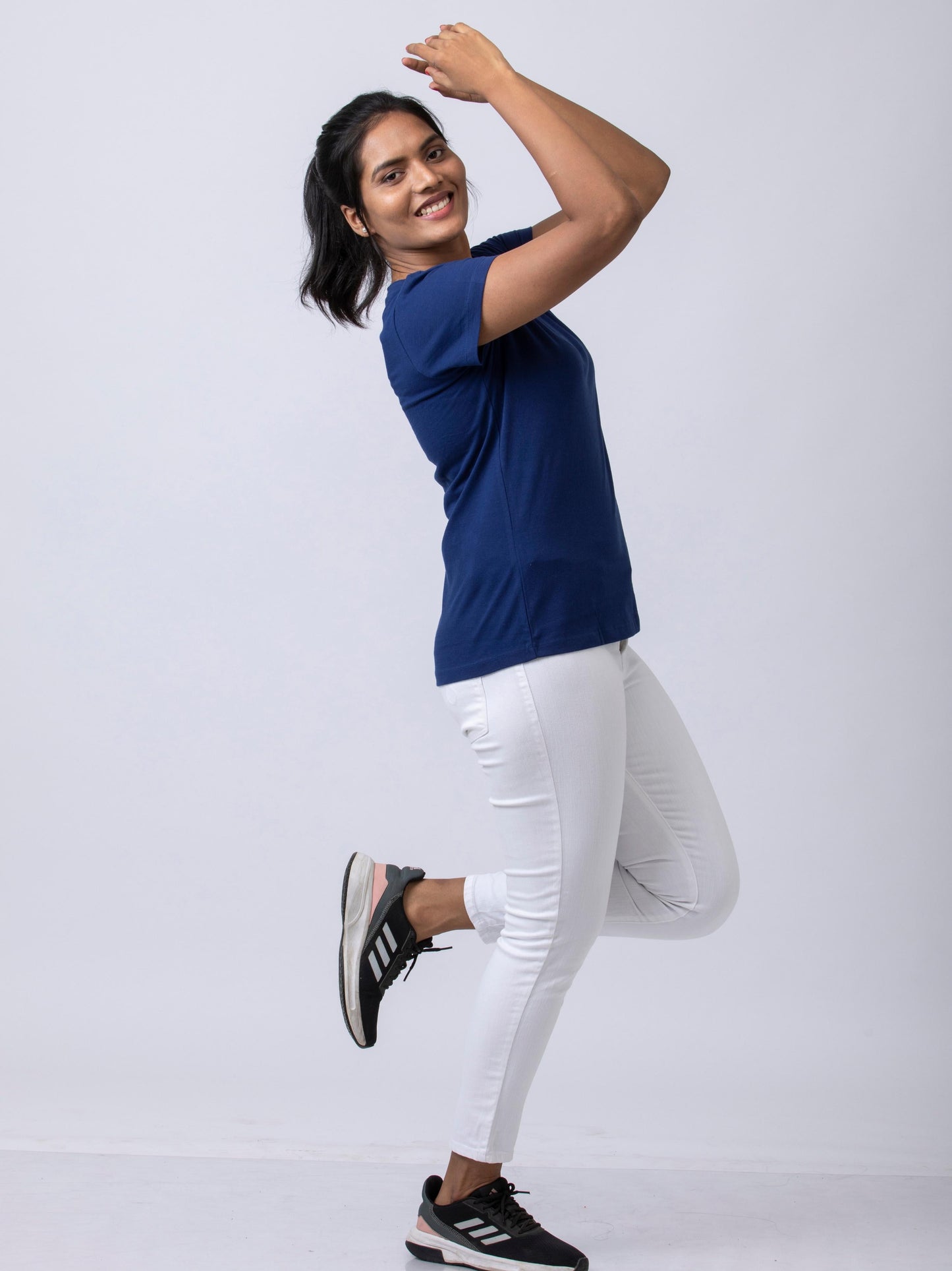 Soft & Premium Women's Printed Cotton T-Shirt - Deep Blue