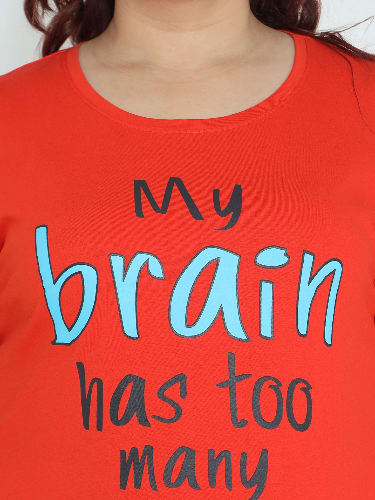 Orange Plus Size Short Nighty