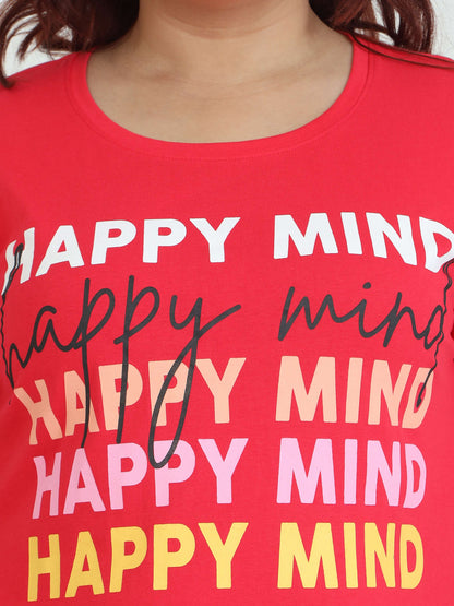 Red Plus Size Short Nighty