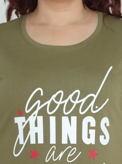 Grey Plus Size Short Nighty