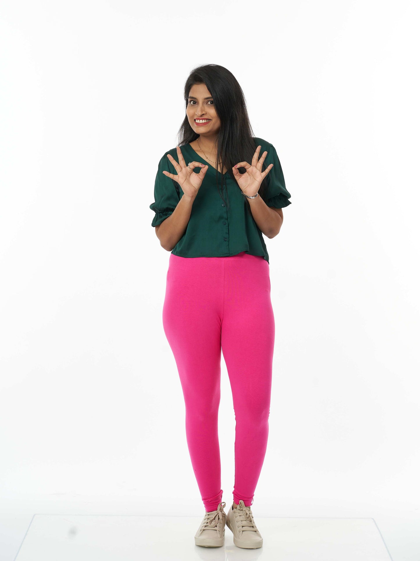 Women's premium full length Stretchy Leggings - Awesome Pink