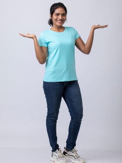 Soft & Premium Women's Cotton T-Shirt - Aqua