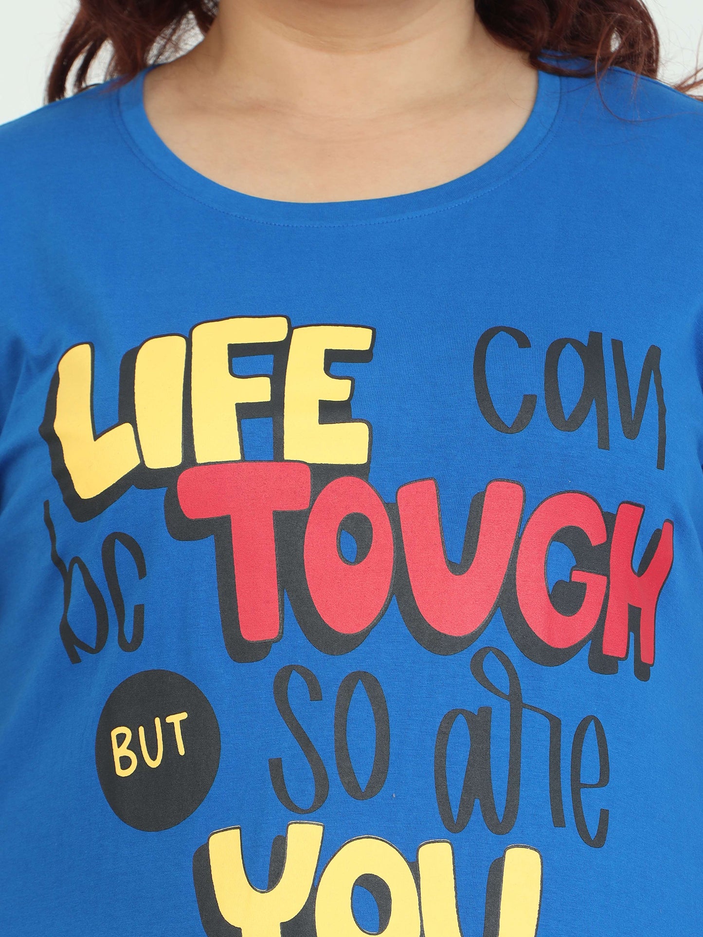 Blue Plus Size Short Nighty