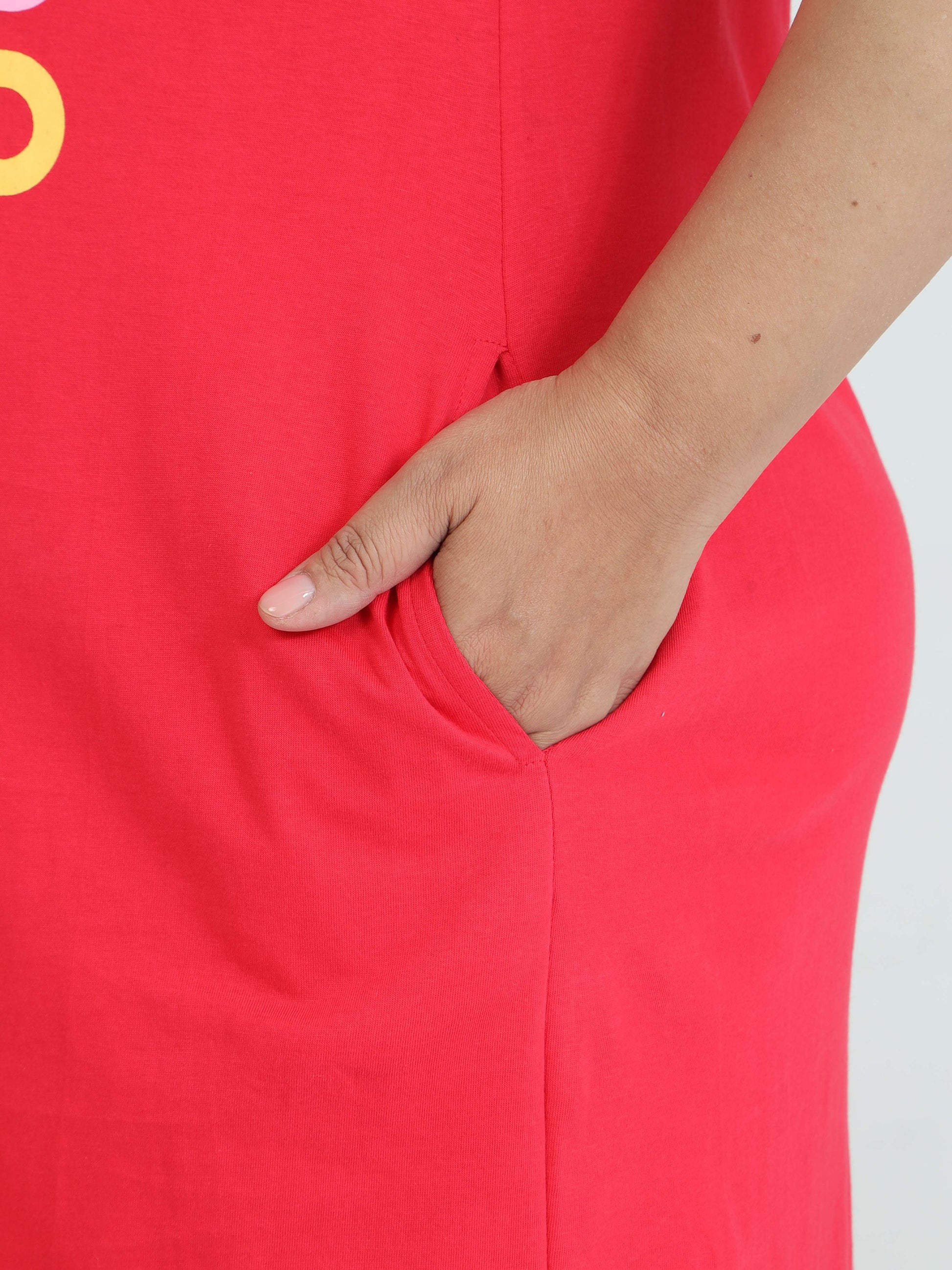 Red Plus Size Short Nighty