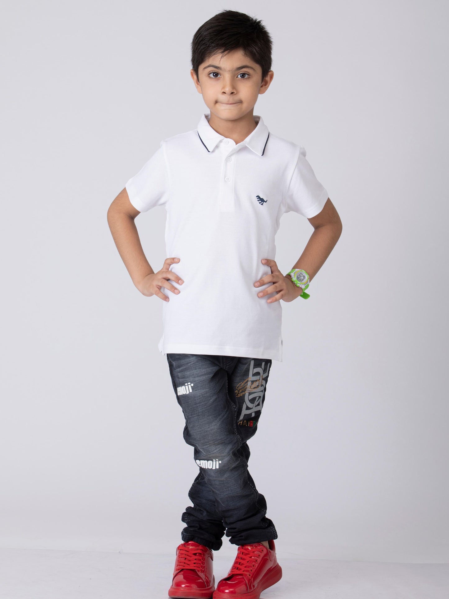 Boys Minimal Solid Boys Cottong T-Shirt White