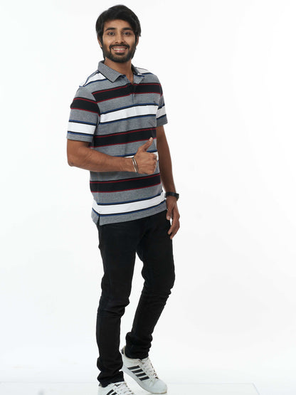 Trendy 100% Cotton Men's Collar T-Shirt