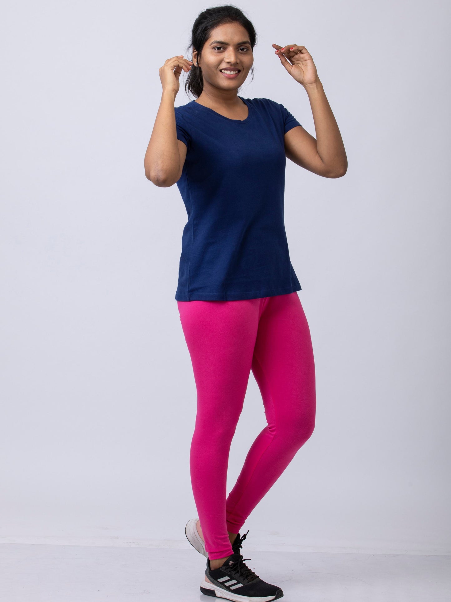 Women's premium full length Stretchy Leggings - Deep Pink