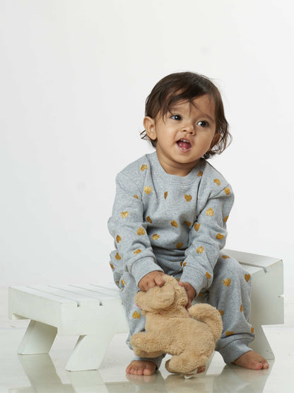Golden Heart Baby Winter Sweatshirt Babies Pyjama Set
