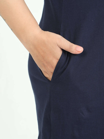Navy Plus Size Short Nighty