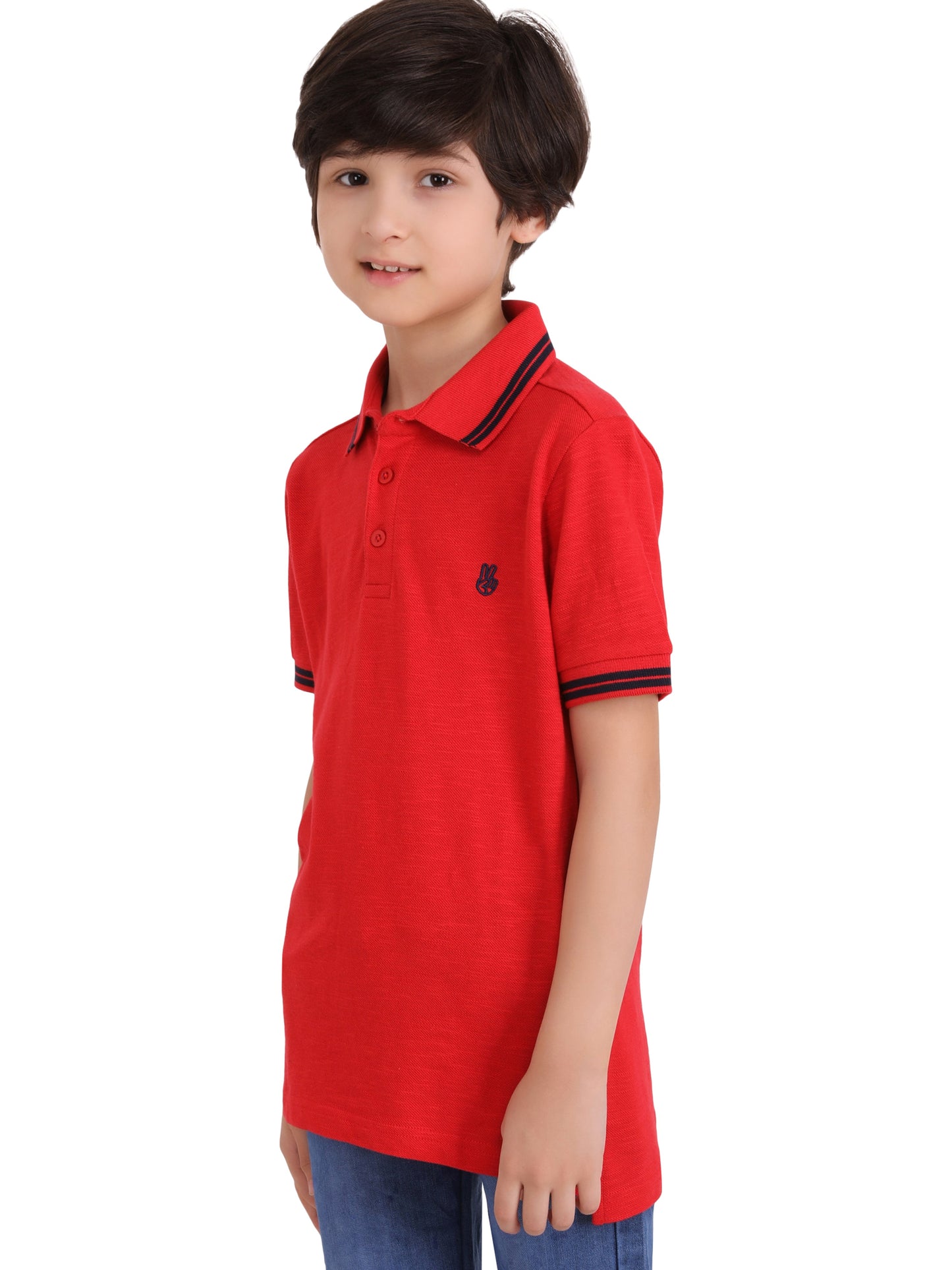 Kinda classy - Boys Collar T-shirt Red