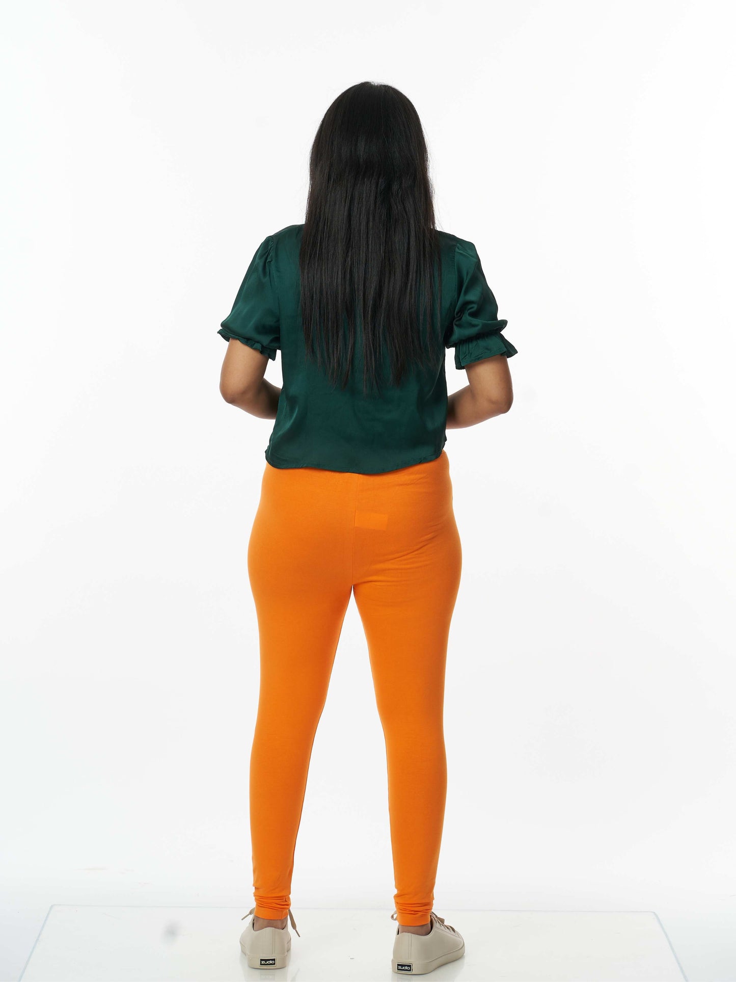 Women's premium full length Stretchy Leggings - Orange
