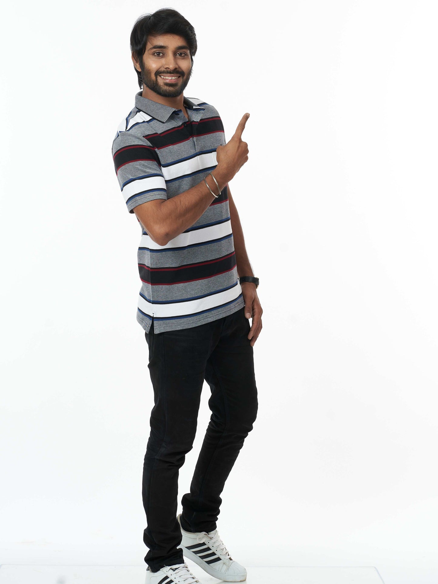 Trendy 100% Cotton Men's Collar T-Shirt