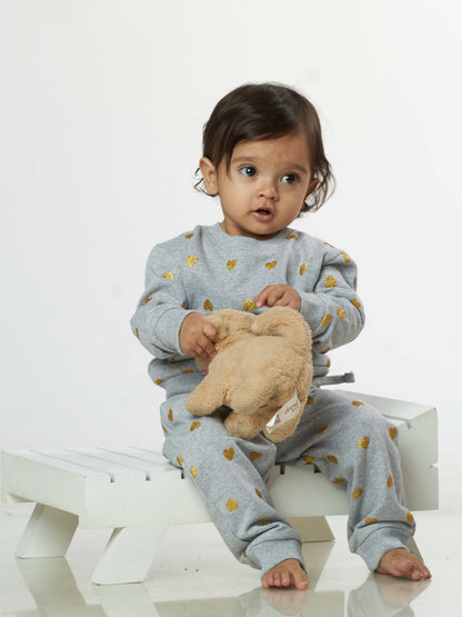 Golden Heart Baby Winter Sweatshirt Babies Pyjama Set