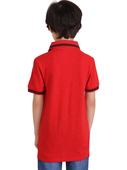 Kinda classy - Boys Collar T-shirt Red