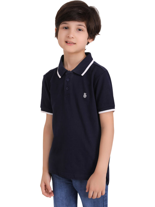 Kinda classy - Boys Collar T-shirt Black