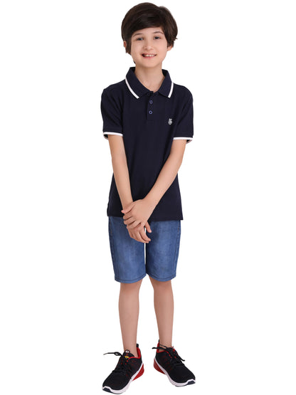 Kinda classy - Boys Collar T-shirt Black