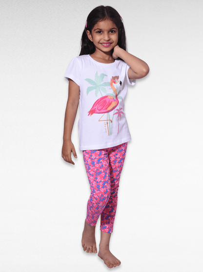 Cozy Flamingo 100% Cotton Girls Pajama Set