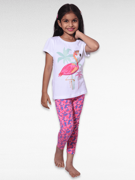 Cozy Flamingo 100% Cotton Girls Pajama Set