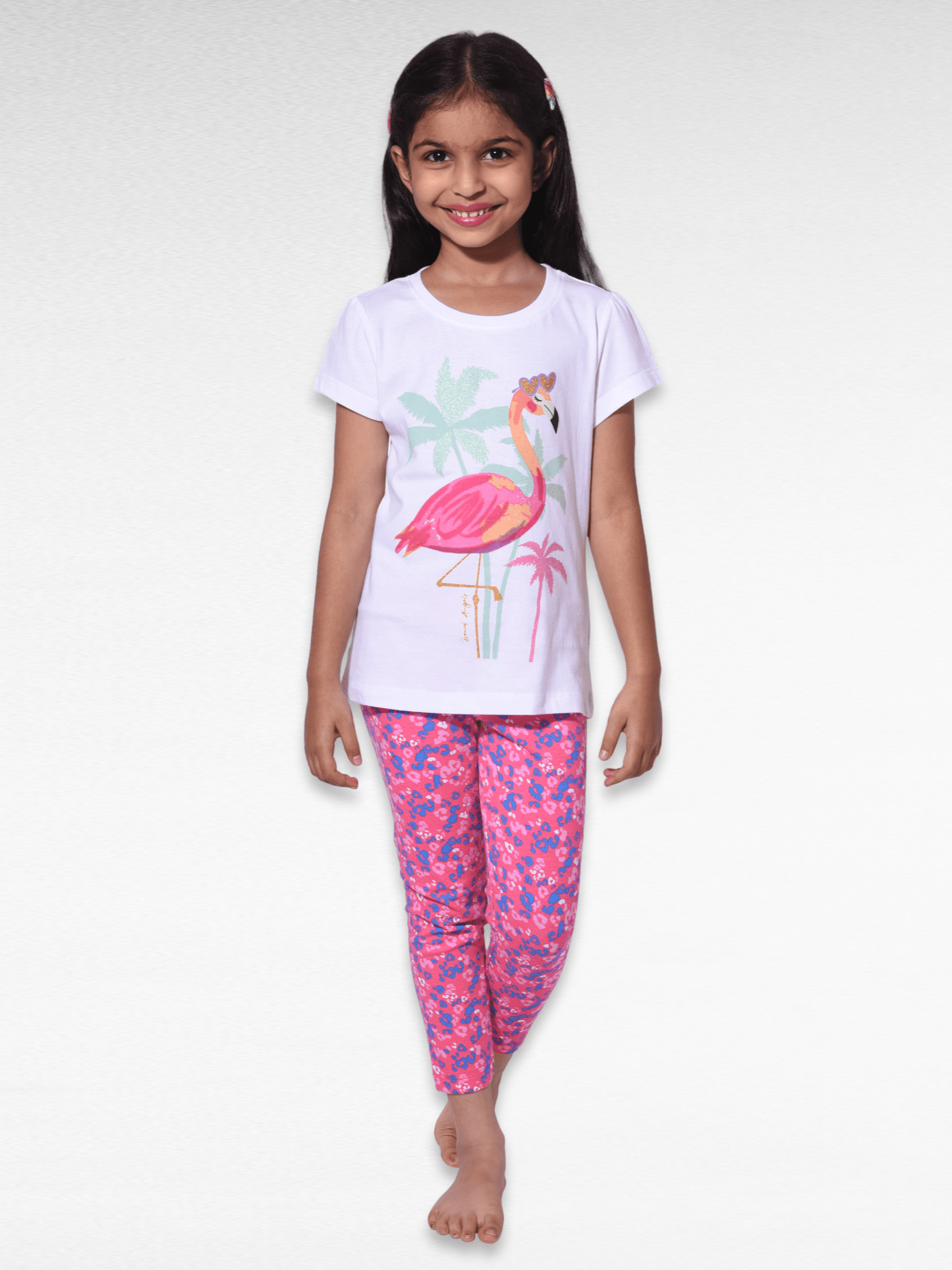 Cozy Flamingo 100% Cotton Girls Pajama Set
