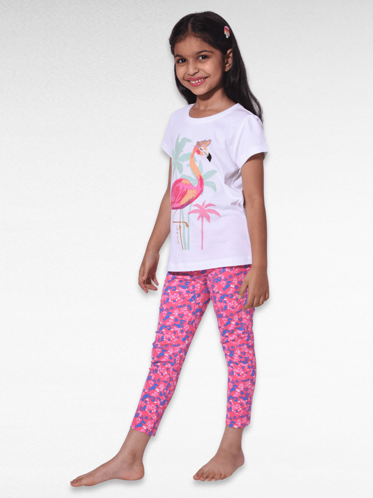 Cozy Flamingo 100% Cotton Girls Pajama Set