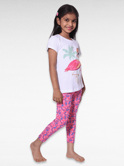 Cozy Flamingo 100% Cotton Girls Pajama Set
