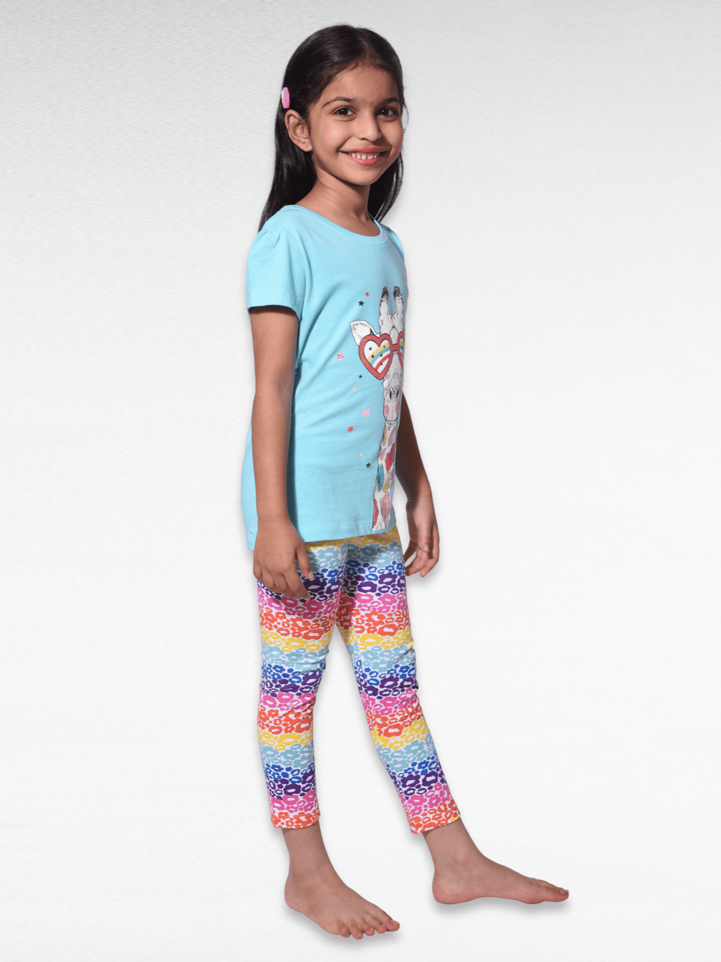 Cozy Giraffe100% Cotton Girls Pajama Set