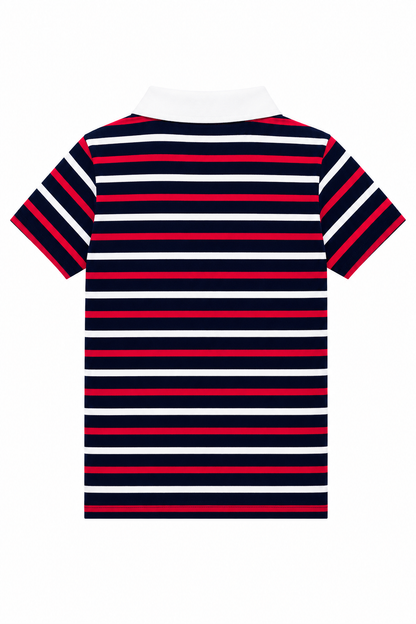 Captain Anchor - Boys Stripped Polo T-Shirt