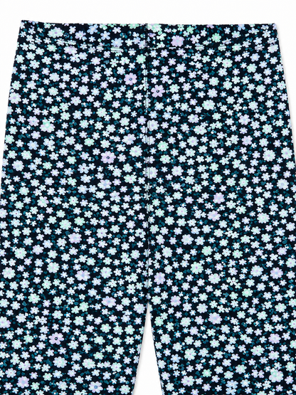 Midnight Floral Girls Printed Leggings | Ankle Length