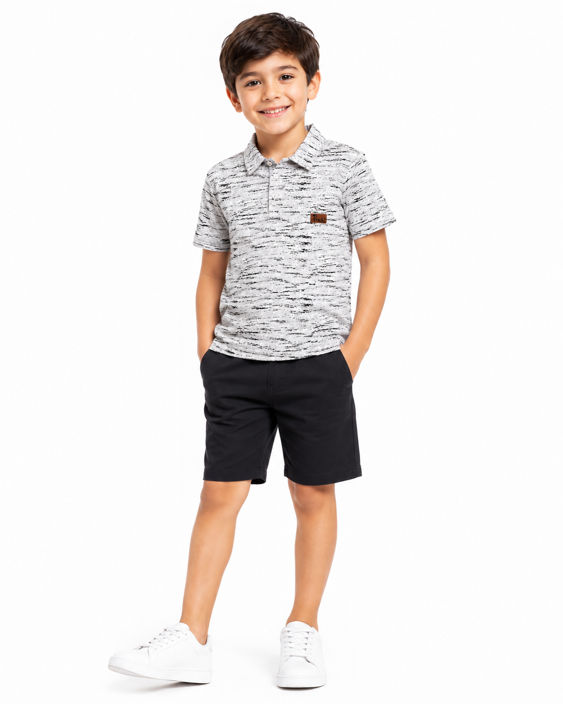 Grey Drift - Boys Polo T-Shirt