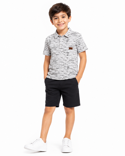 Grey Drift - Boys Polo T-Shirt