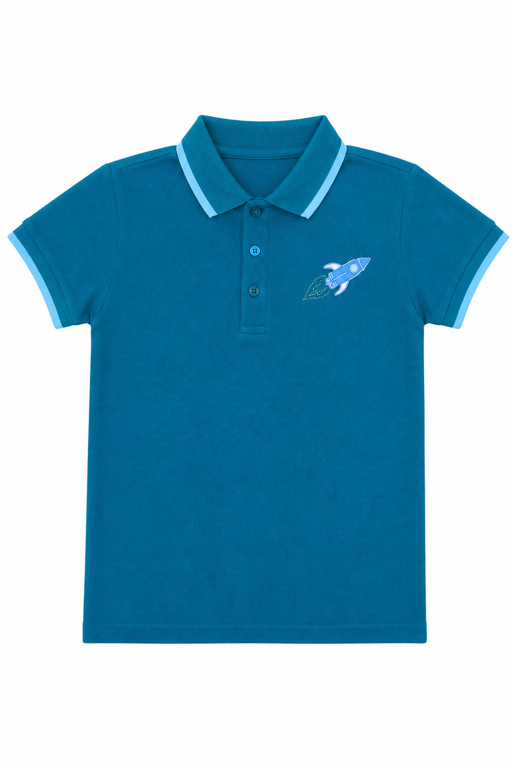 Rocket Rider - Boys Polo T-Shirt | Turquoise