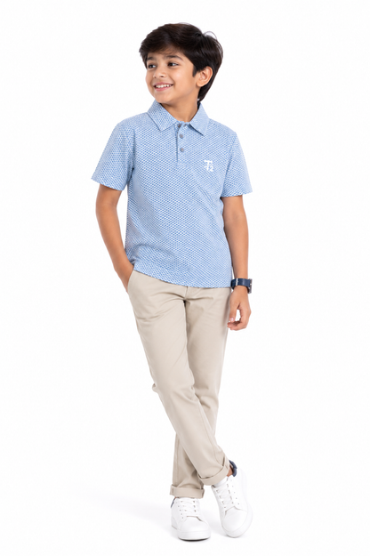 Bubble Blue - Boys Polo T-Shirt