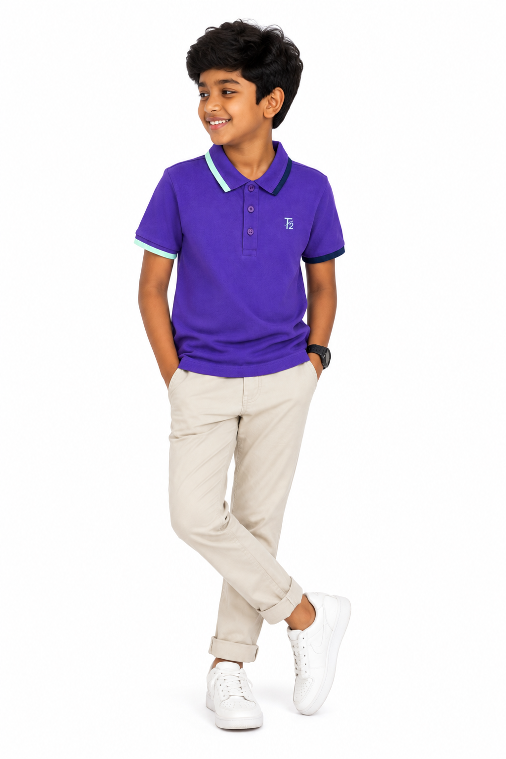Grape Club - Boys Polo T-Shirt  | Deep Purple