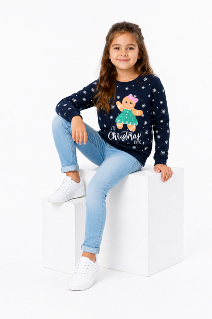 Snowflake Cookie Winter Sweatshirt - Navy