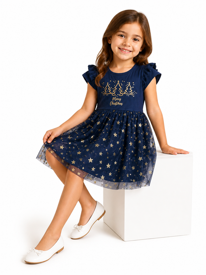 Navy North-star Frock - Girls Premium Cotton Frock