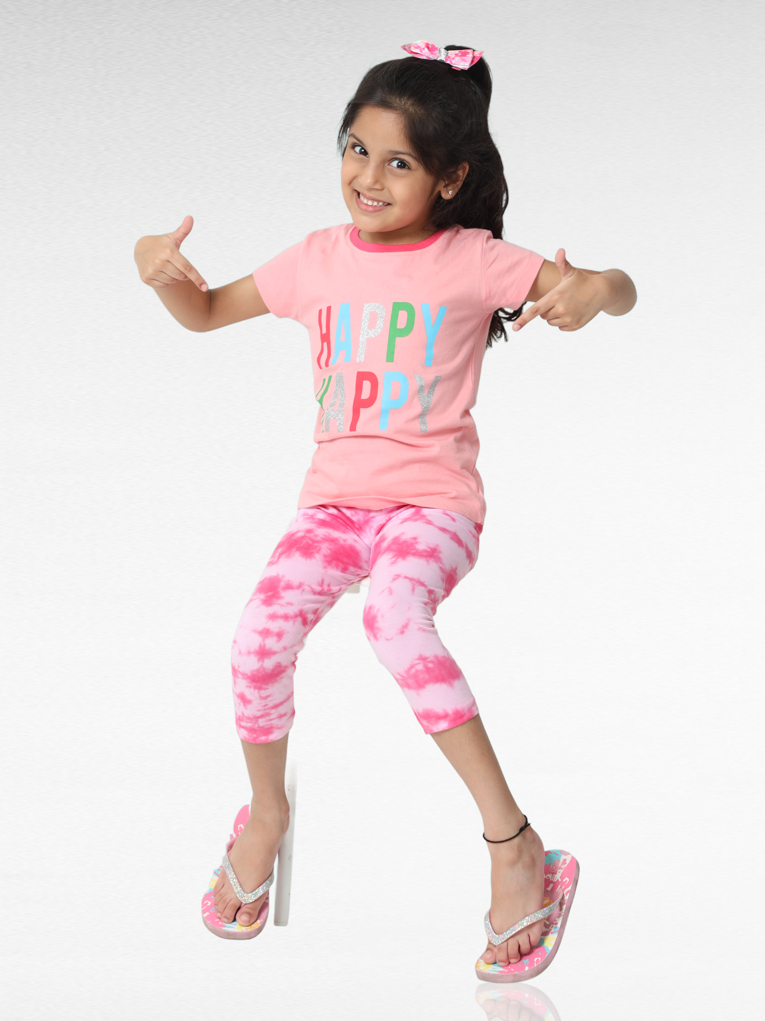 Pink Blossom Girls Tie & Dye Leggings