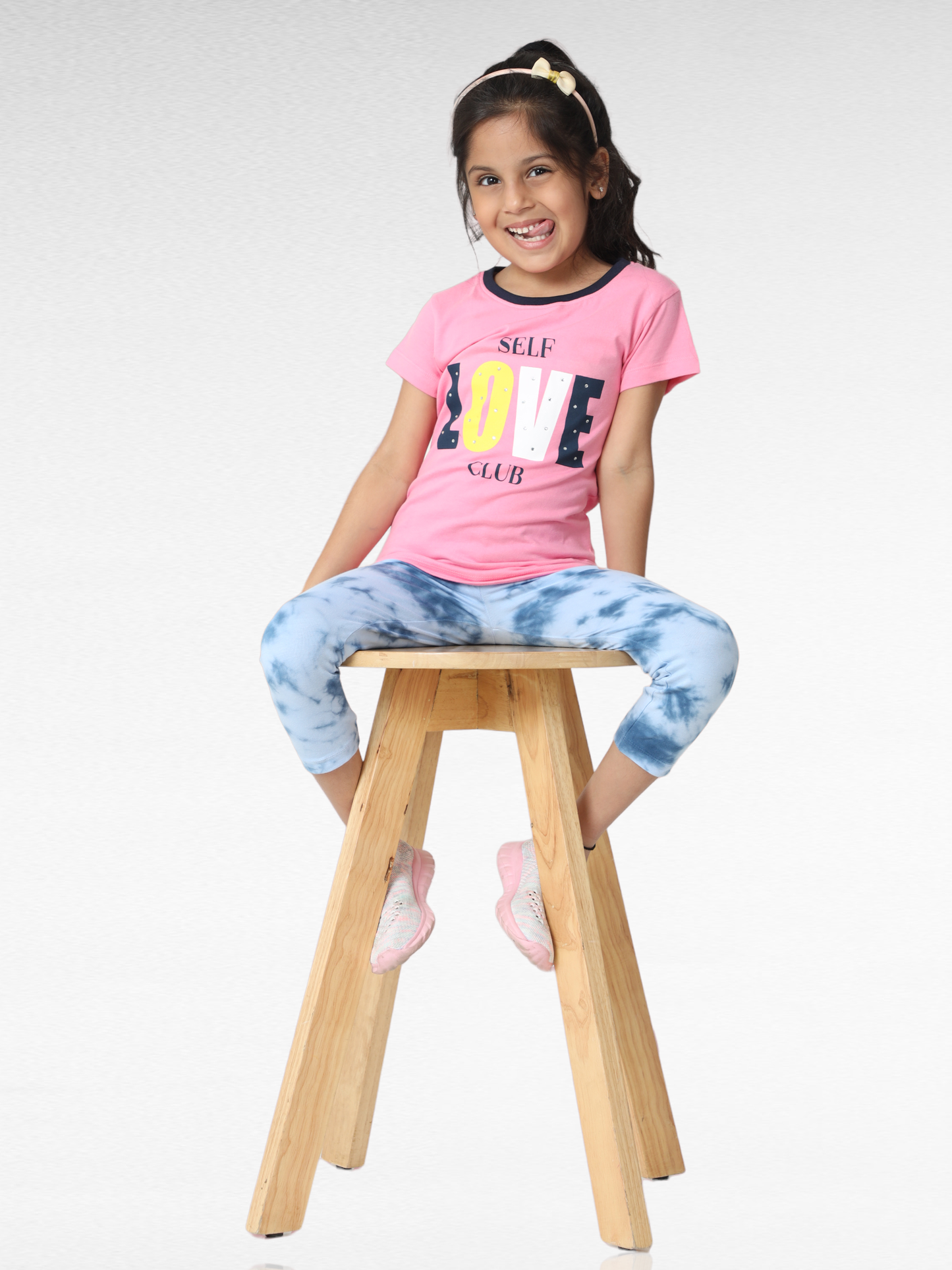 Blue waves Girls Tie & Dye Leggings