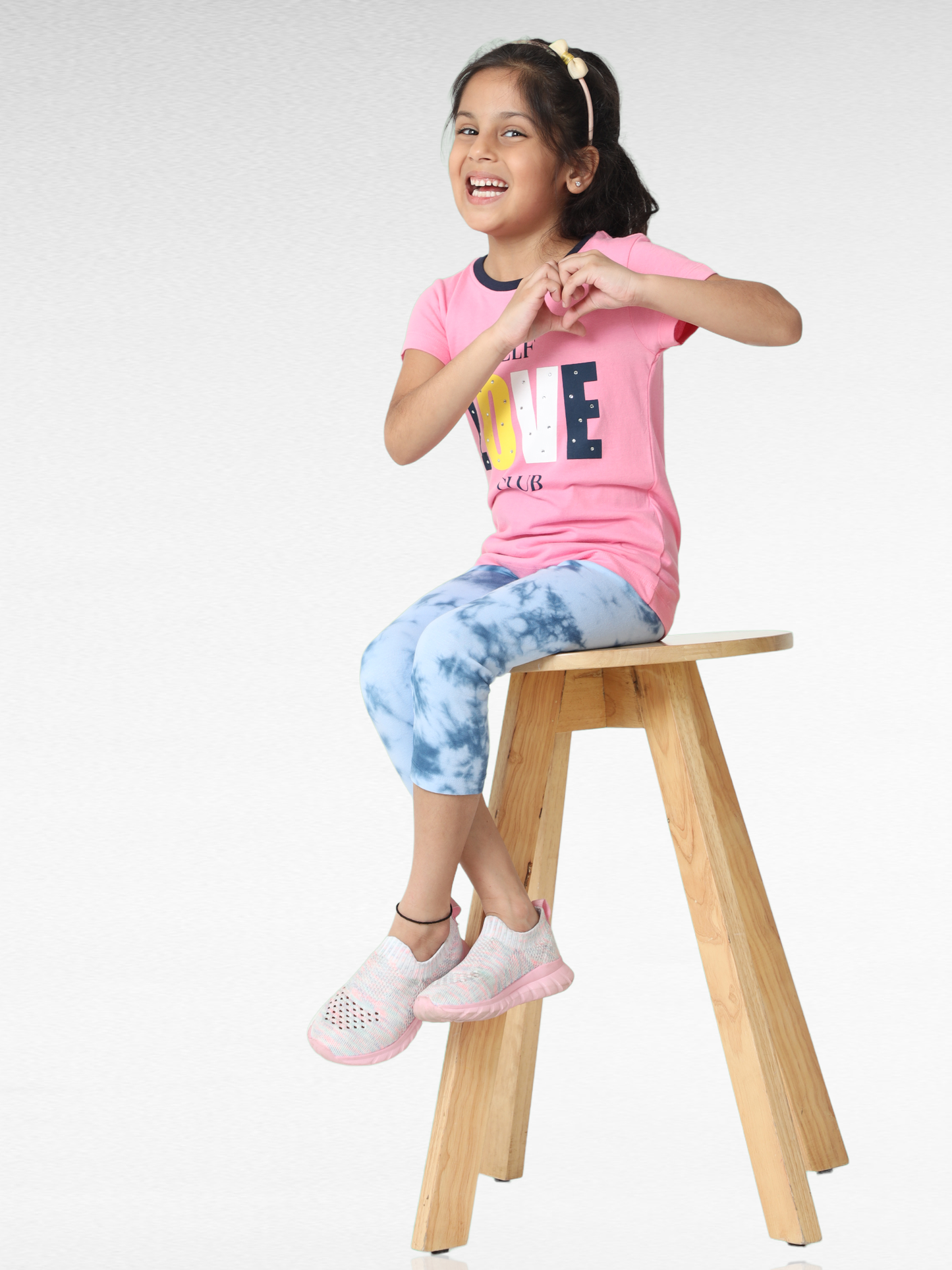 Blue waves Girls Tie & Dye Leggings