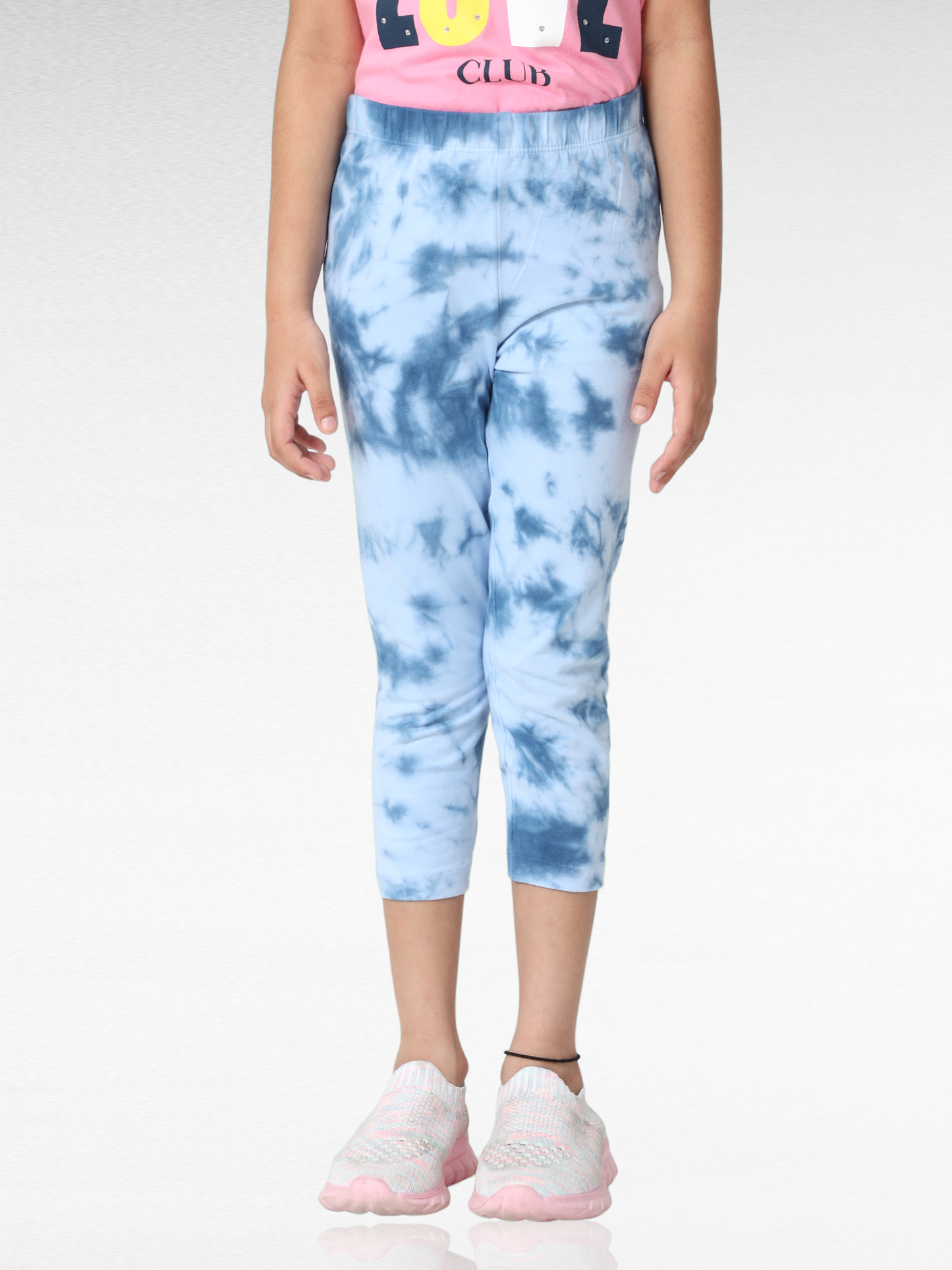 Blue waves Girls Tie & Dye Leggings
