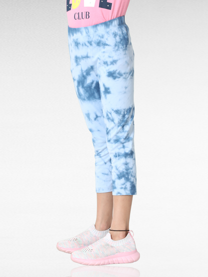 Blue waves Girls Tie & Dye Leggings