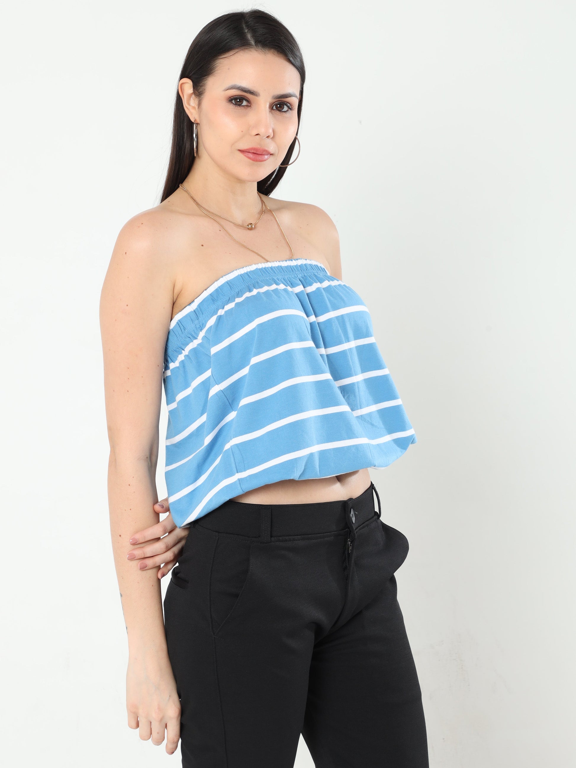 Women's Tube top - Blue Stripes