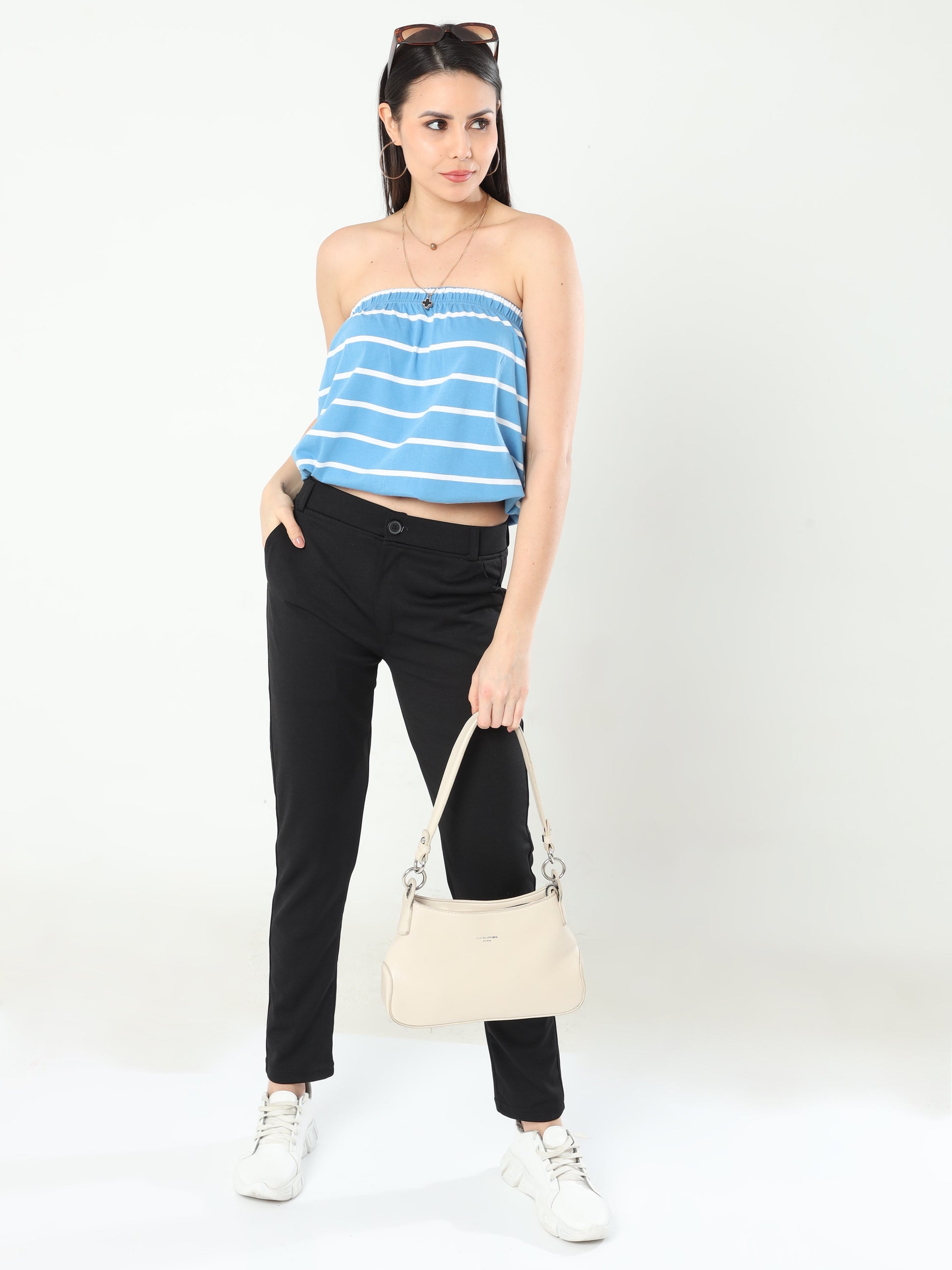 Women's Tube top - Blue Stripes