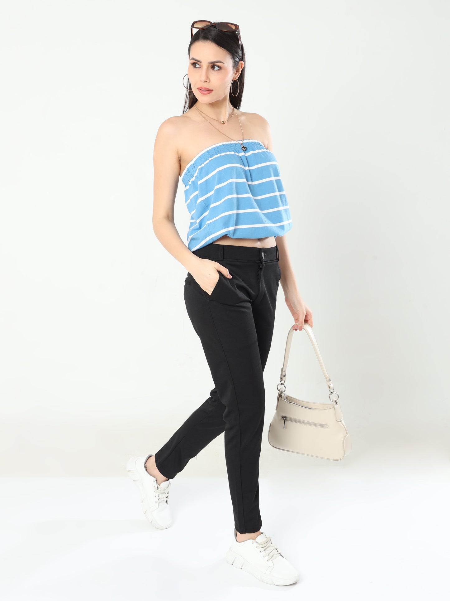 Women's Tube top - Blue Stripes
