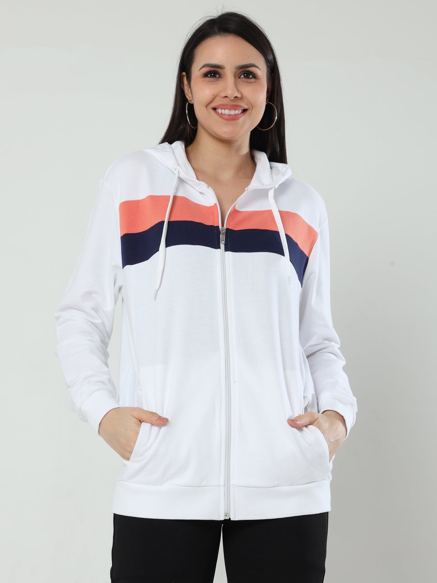 Cozy Comfort Women's Hooded Sweatshirt - White